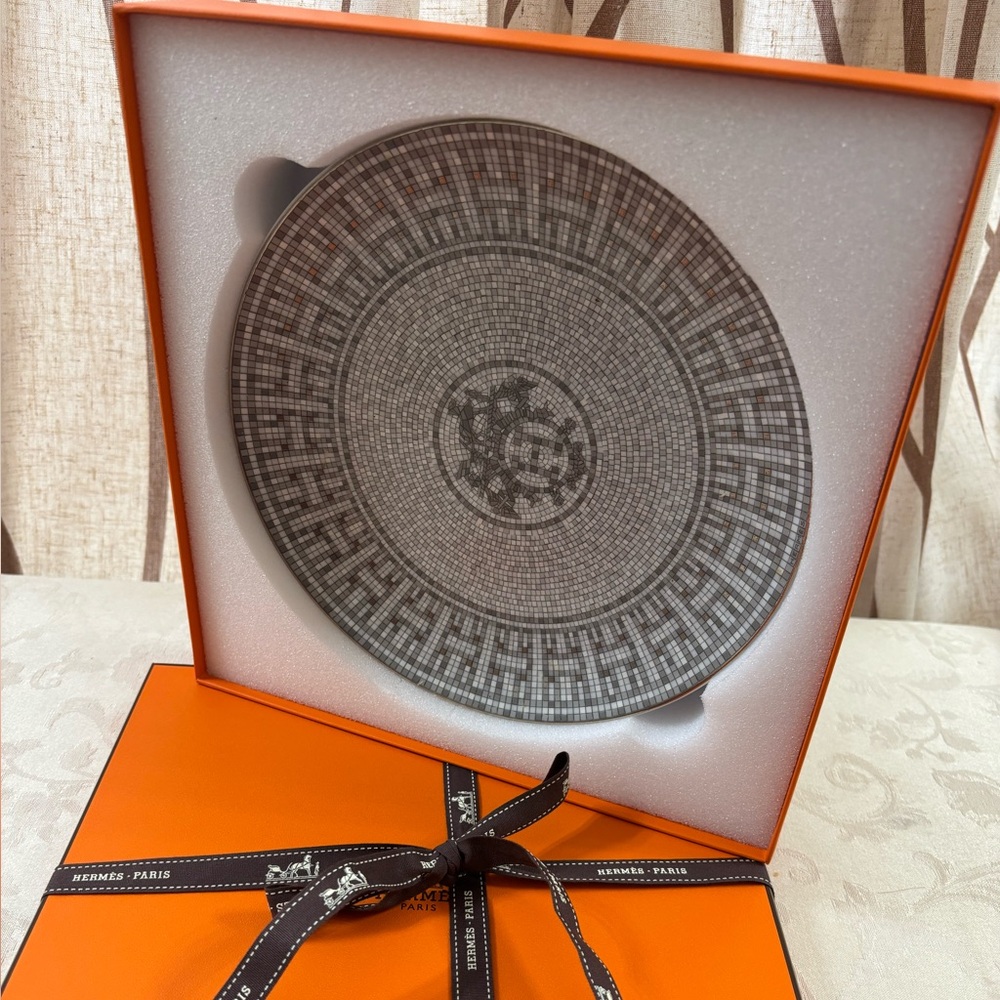 🆕 Hermes mosaique-au-24-platinum plate, in Box - Picture 1 of 4